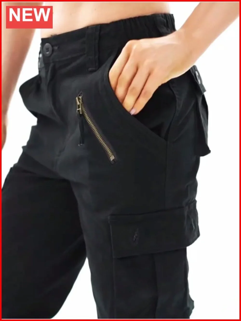 Women's Cotton Cargo Work Pants with 8 Pockets